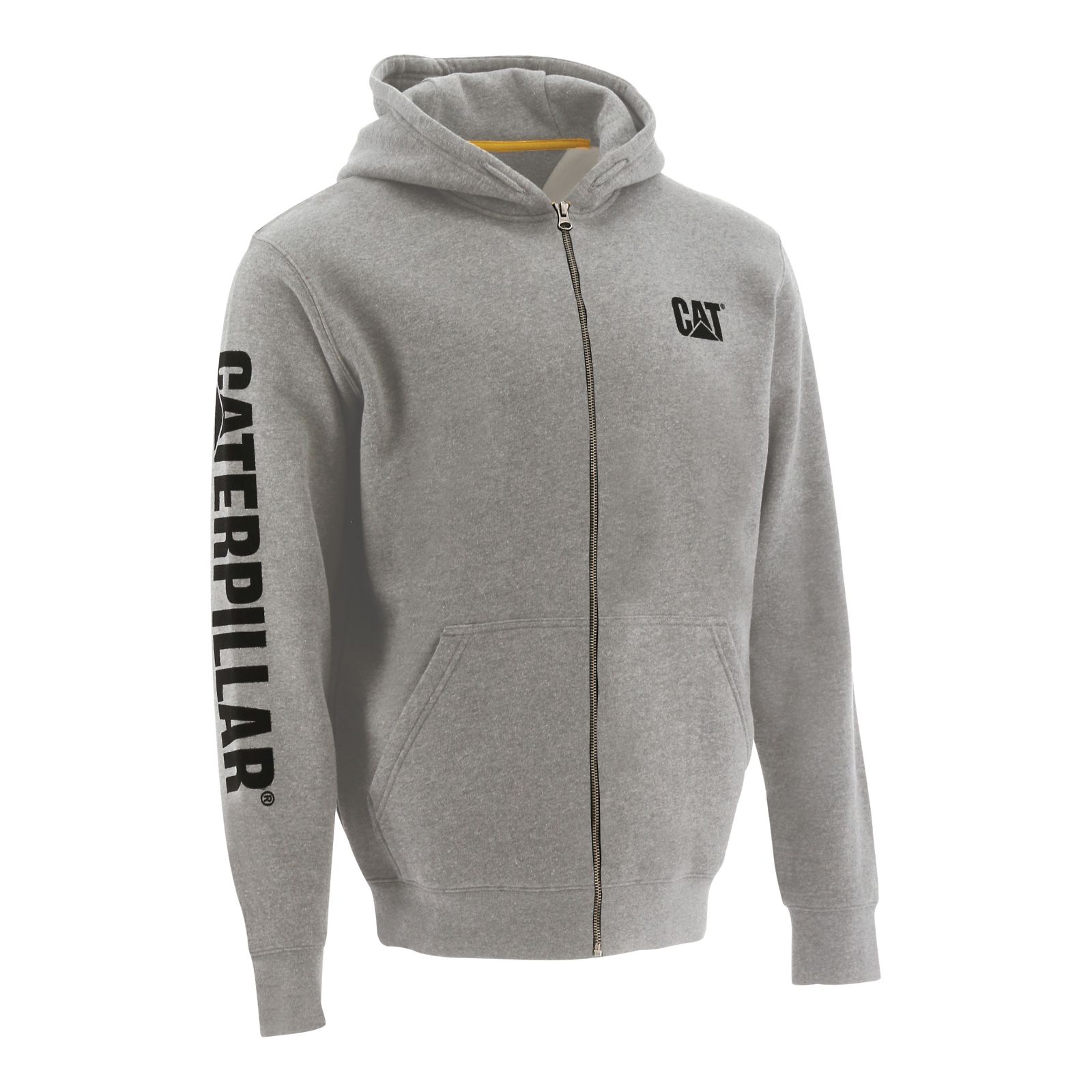 Caterpillar Full Zip Hooded - Mens Sweatshirts - Light Grey - NZ (193TCIBRL)